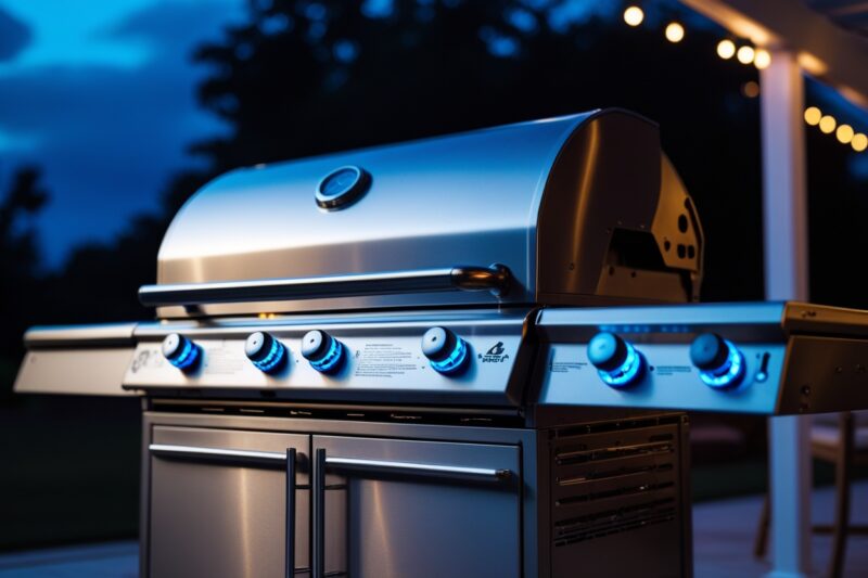 Propane Grills with LED-Lit Knobs and Controls for Nighttime Cooking